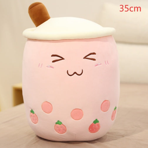 Cute Boba Tea Plush Toy – Soft Bubble Tea Cup Pillow for Kids & Adults