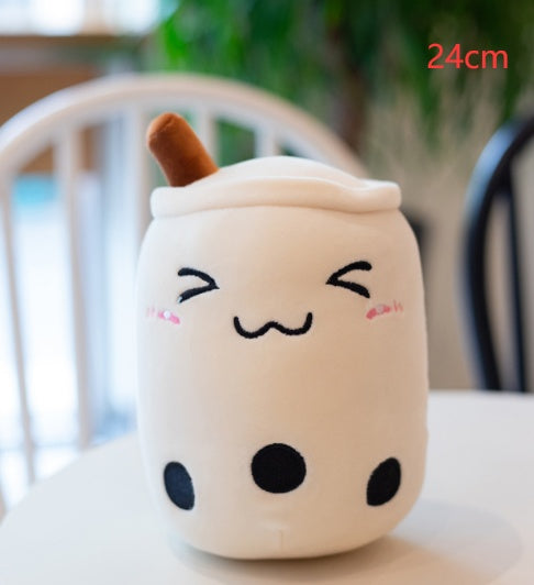 Cute Boba Tea Plush Toy – Soft Bubble Tea Cup Pillow for Kids & Adults