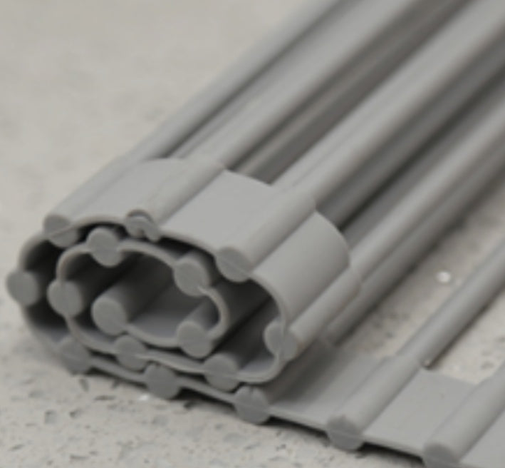 Foldable Stainless Steel Sink Rack – Space-Saving Roll-Up Dish Drying Rack