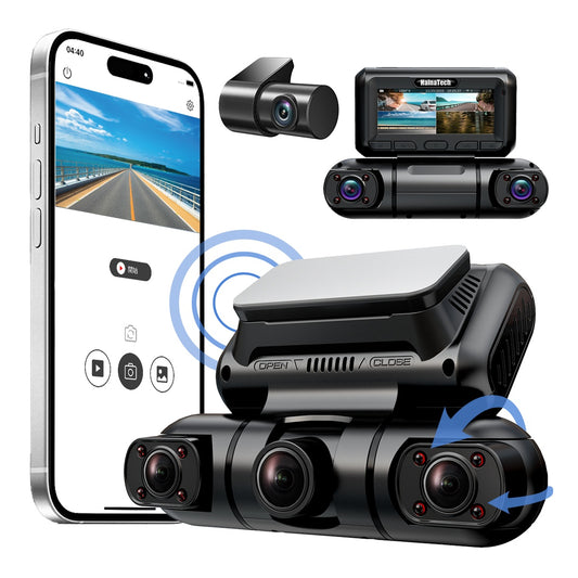 360° Smart Dash Cam – 4-Channel Car Camera System with GPS, WiFi & Night Vision