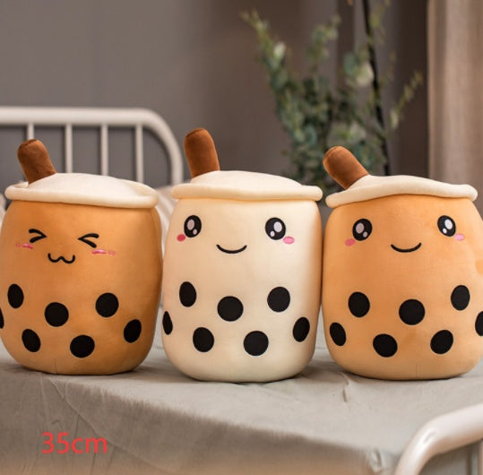 Cute Boba Tea Plush Toy – Soft Bubble Tea Cup Pillow for Kids & Adults