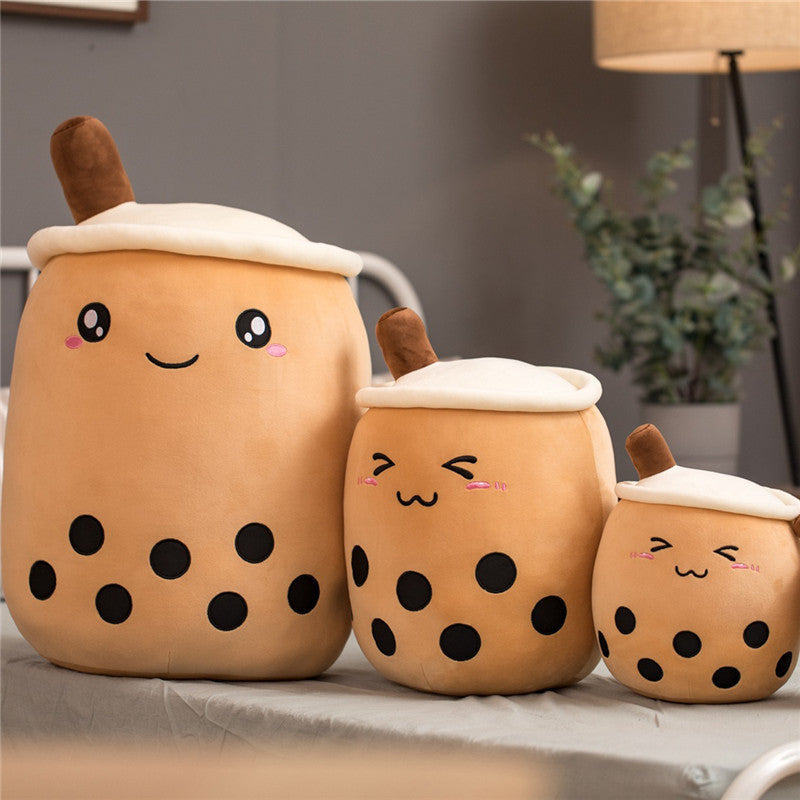 Cute Boba Tea Plush Toy – Soft Bubble Tea Cup Pillow for Kids & Adults