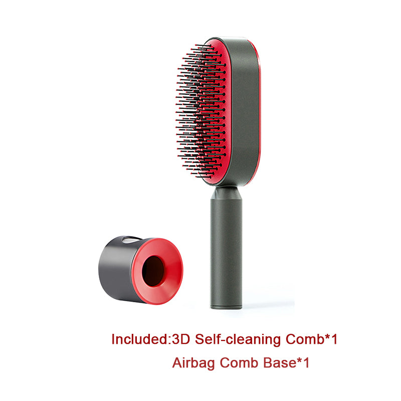 Self-Cleaning Hair Brush for Women – Anti-Frizz Scalp Massager with One-Click Cleaning & Air Cushion Design