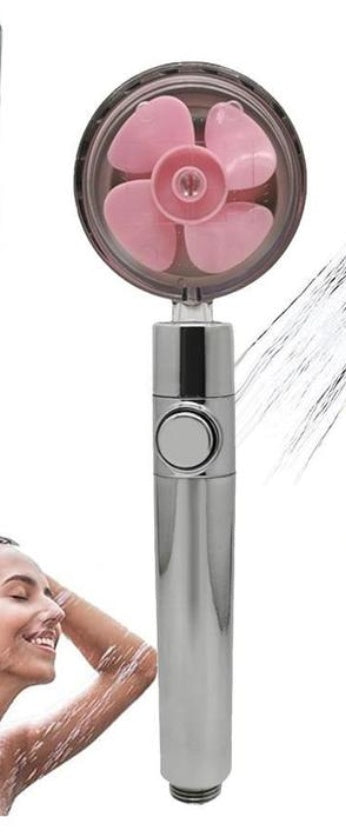 Turbocharged Shower Head with Stop Button & Cotton Filter – High Pressure Propeller Design