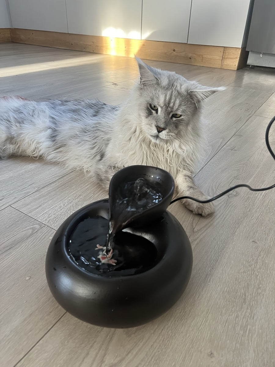Automatic Circulation Pet Water Dispenser with Replaceable Filter - USB-Powered Hygienic Water Bowl for Cats & Dogs, Modern Blue Design with White Accents, No Battery Needed, Cat Water Fountain, Pet Hydration Solution, Contem