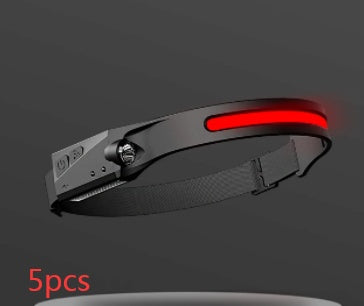 COB LED Motion Sensor Headlamp – USB Rechargeable Waterproof Headlight for Camping, Running & Cycling