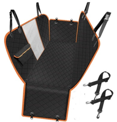 Waterproof Dog Car Seat Cover – Back Seat Hammock with Mesh Window & Safety Straps