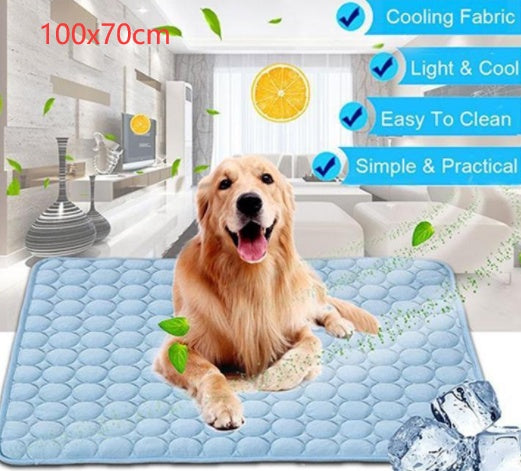 Pet Cooling Mat – Ice Silk Summer Bed Pad for Dogs & Cats