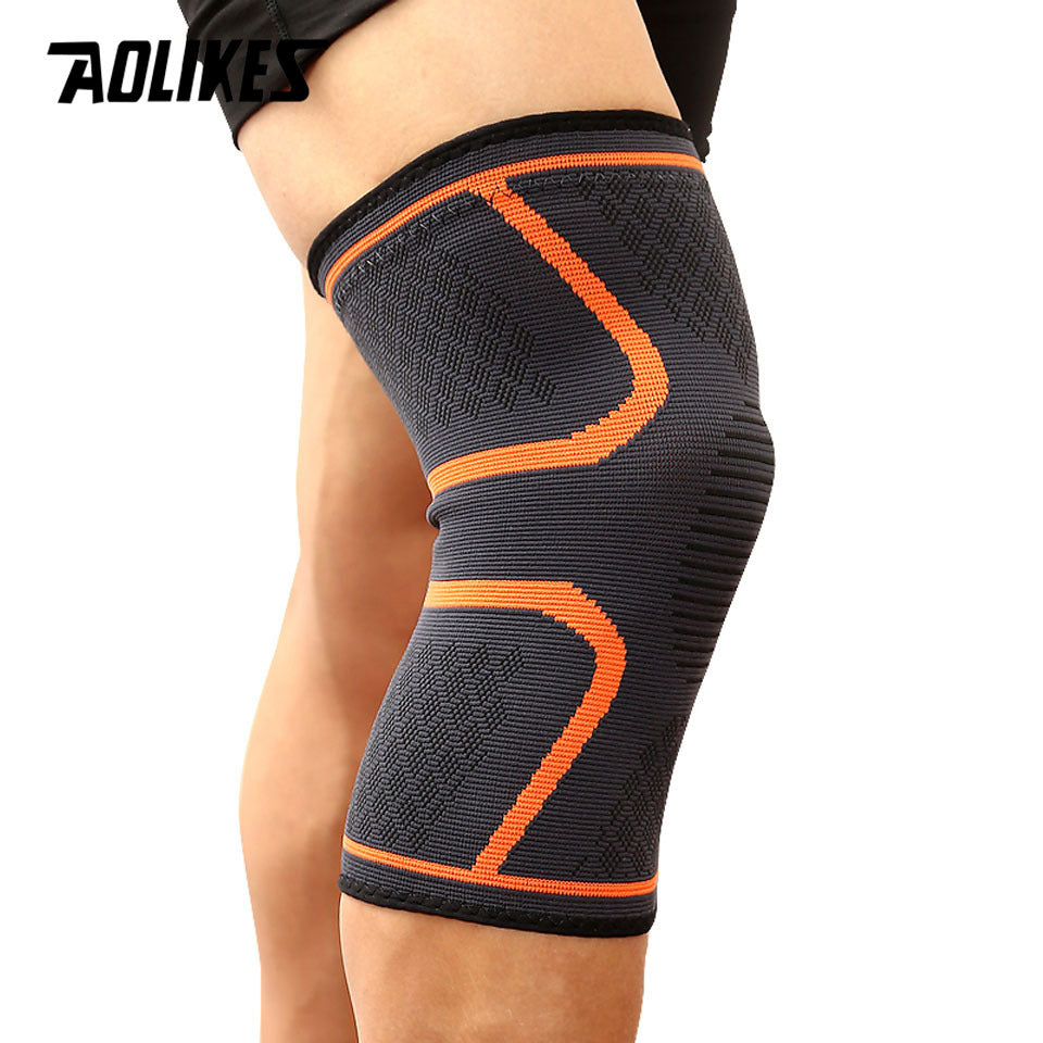 [AOLIKES Knee Brace] AOLIKES Unisex Knee Brace - Breathable Anti-Slip Design, Adjustable Compression Fit, Durable Nylon Material, Sports Knee Support, Sleek Sports Accessory, Secure Fit Knee Brace for Running, Basketball, Cyc