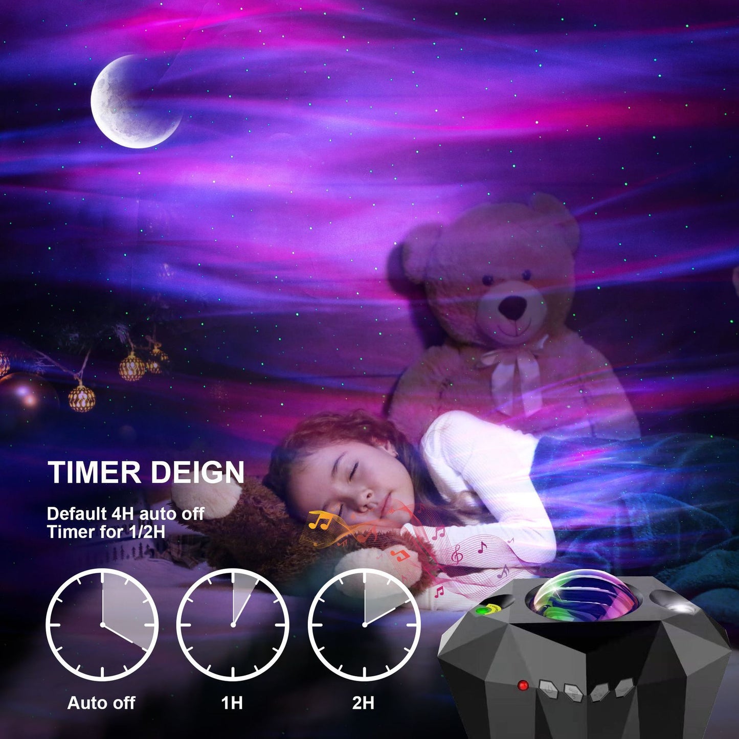 Ocean Wave Star Projector Lamp with Bluetooth Music & Remote Control – Multi-Color LED Water Pattern Light