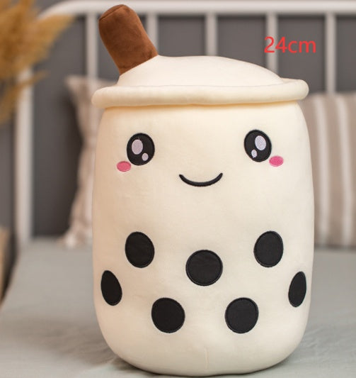 Cute Boba Tea Plush Toy – Soft Bubble Tea Cup Pillow for Kids & Adults