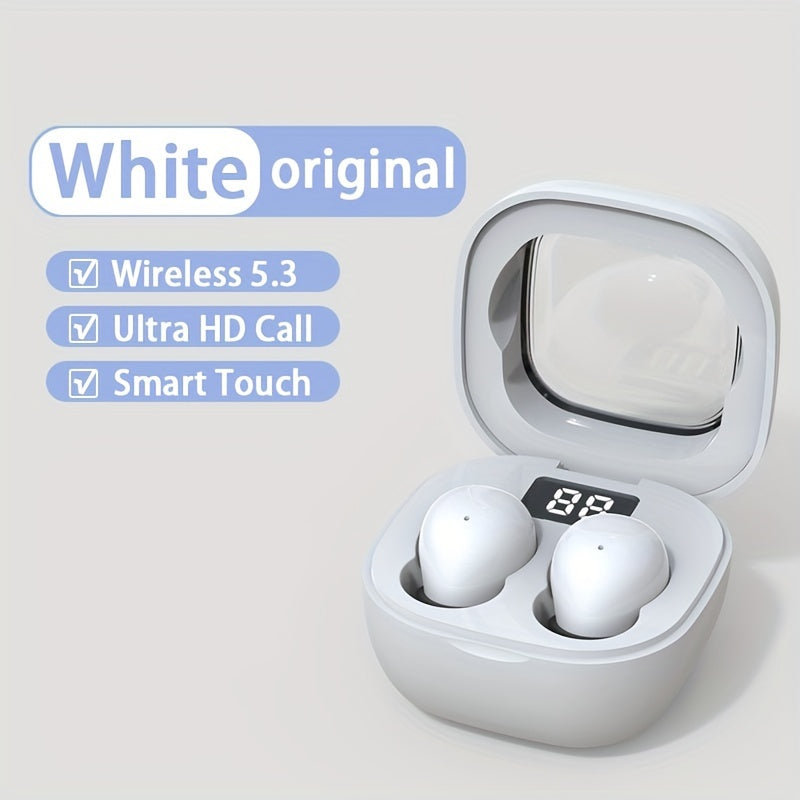 Ultra-Compact Mini Wireless In-Ear Headphones 5.3 - True Wireless, Noise Cancelling, HiFi Sound, Invisible Design for All-Day Wear, Touch Controls, USB-C Charging, Ideal for Running & Sleep, Compatible with All Mobile Phones,