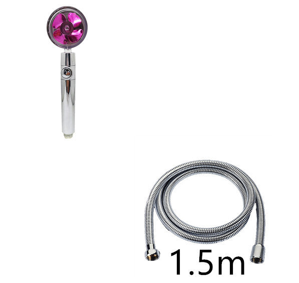 Turbocharged Shower Head with Stop Button & Cotton Filter – High Pressure Propeller Design