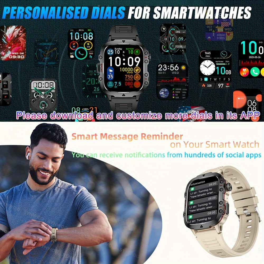Stylish Touch Screen Smartwatch - Activity & Fitness Tracker with Wireless Call, Heart Rate Monitor, GPS, and Notifications for Android iOS Phones - Perfect Gift for Men and Women