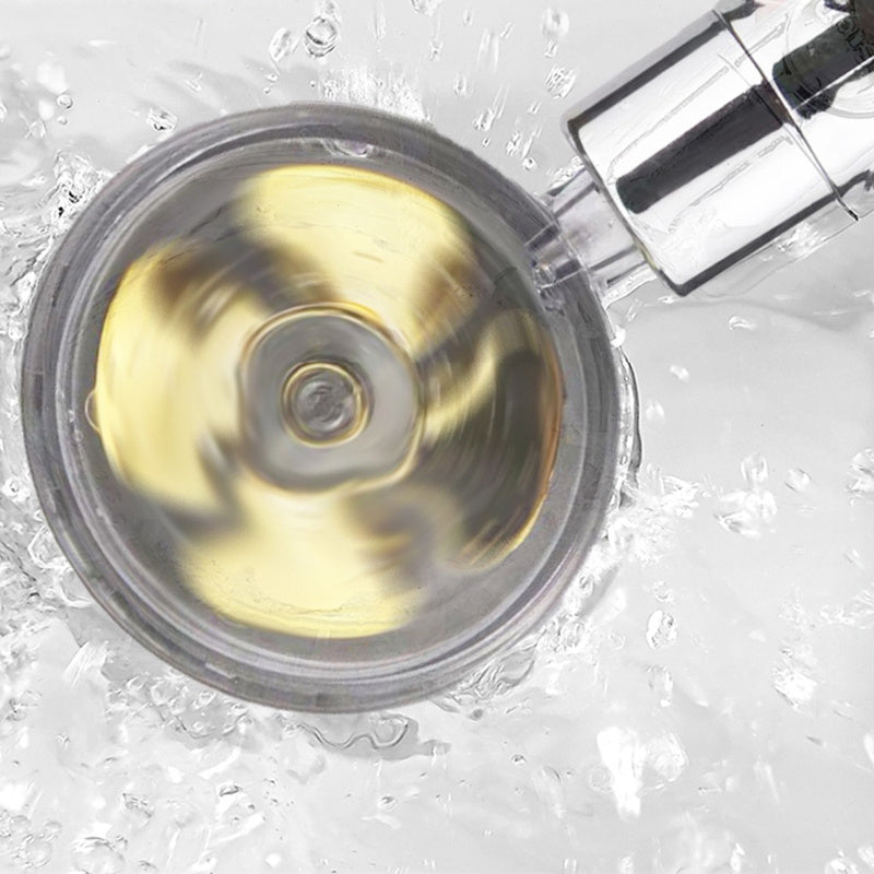 Turbocharged Shower Head with Stop Button & Cotton Filter – High Pressure Propeller Design