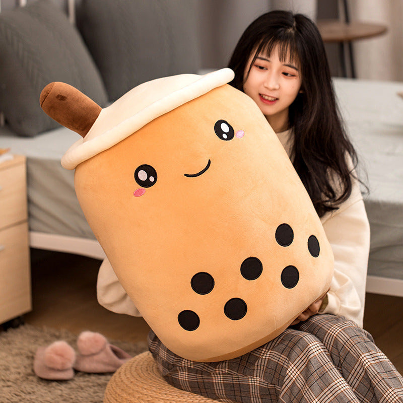 Cute Boba Tea Plush Toy – Soft Bubble Tea Cup Pillow for Kids & Adults