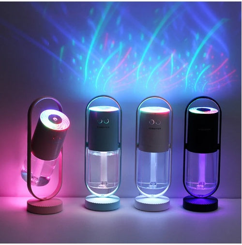Magic Shadow USB Air Humidifier with Projection Night Light – Silent Ultrasonic Mist for Home, Bedroom & Car