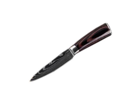 Professional Chef Knife Set – 6-Piece or 8-Piece Stainless Steel Damascus-Style Kitchen Knives with Wooden Handle