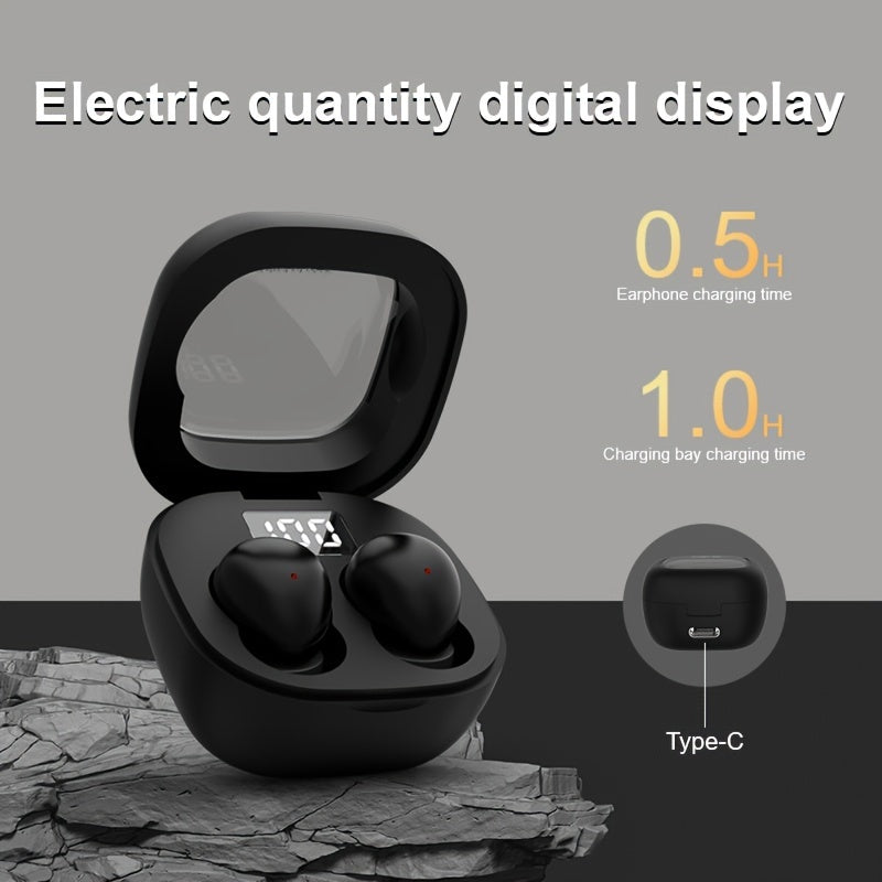 Ultra-Compact Mini Wireless In-Ear Headphones 5.3 - True Wireless, Noise Cancelling, HiFi Sound, Invisible Design for All-Day Wear, Touch Controls, USB-C Charging, Ideal for Running & Sleep, Compatible with All Mobile Phones,