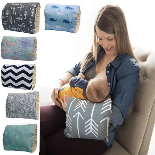 Adjustable Cotton Nursing Arm Pillow – Ergonomic Baby Feeding Support Cushion