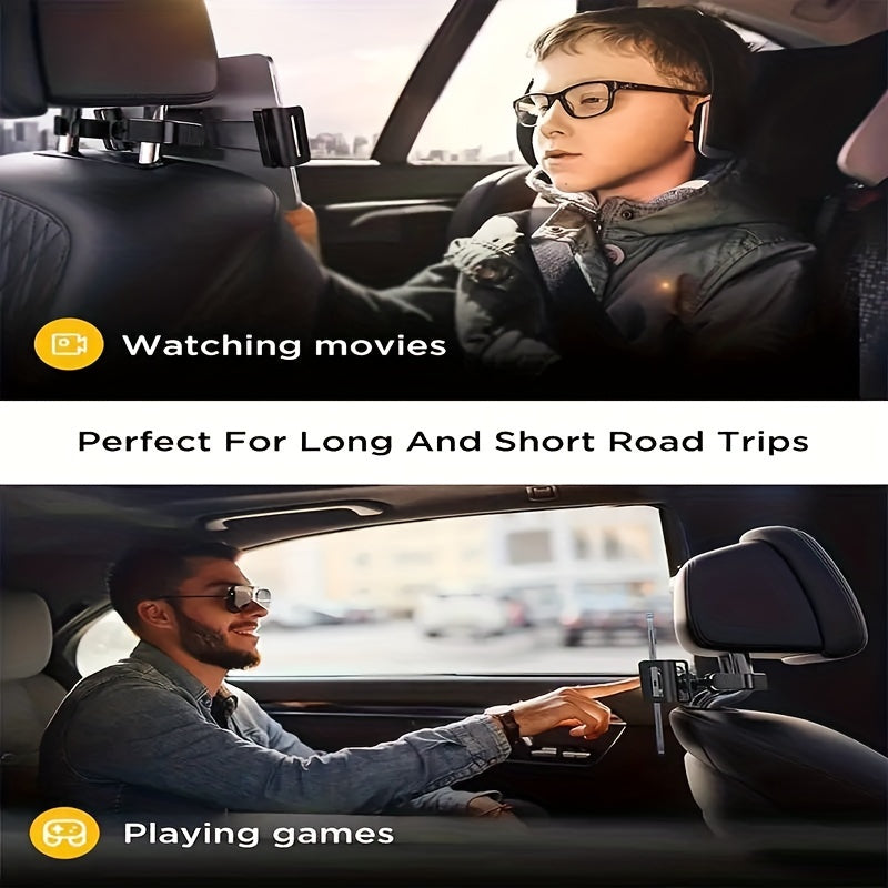 Car Tablet Holder, Headrest Tablet Mount Headrest Stand Cradle Compatible With Devices For IPad Air Mini, Other 4.7-12.9" Cell Phones And Tablets