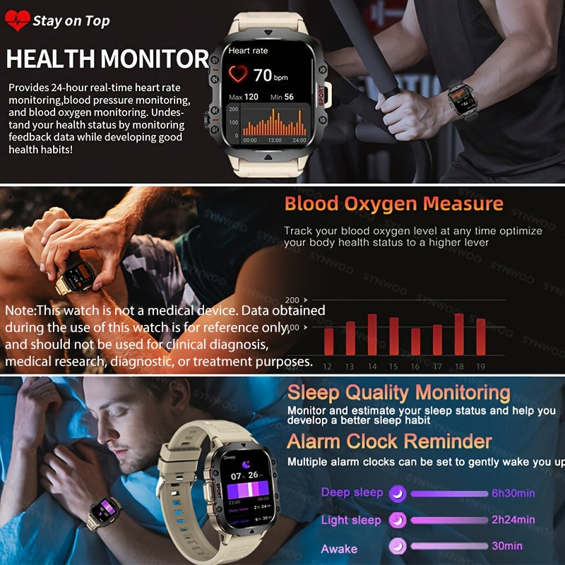 Stylish Touch Screen Smartwatch - Activity & Fitness Tracker with Wireless Call, Heart Rate Monitor, GPS, and Notifications for Android iOS Phones - Perfect Gift for Men and Women