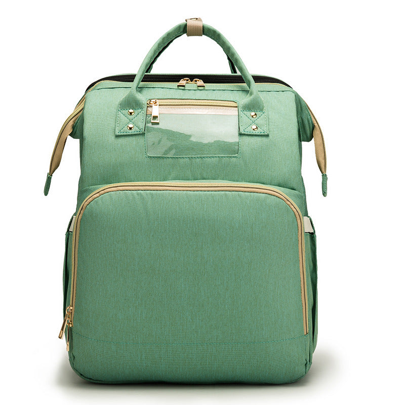 USB Charging Diaper Backpack – Foldable Baby Bed & Multi-Function Travel Bag