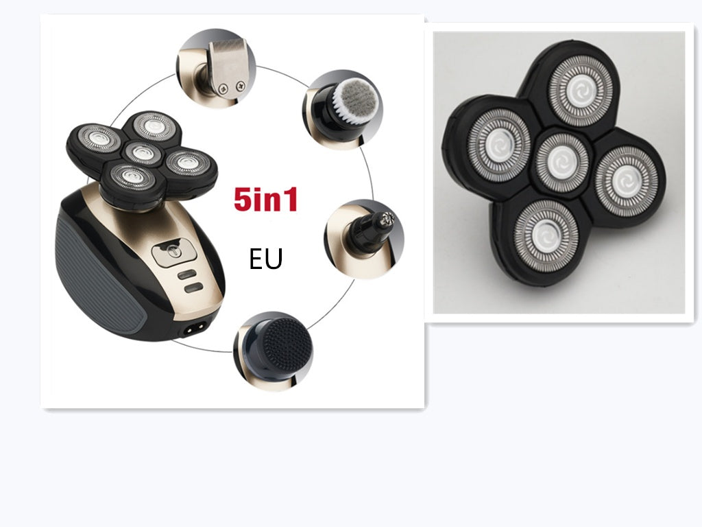 5-in-1 Waterproof Electric Shaver – 5 Blade Rechargeable Razor for Men