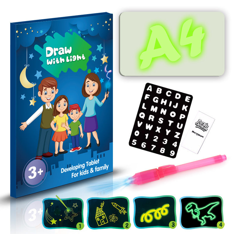 3D Magic Light Drawing Pad – Educational Glow Board for Kids with Flashlight Pen