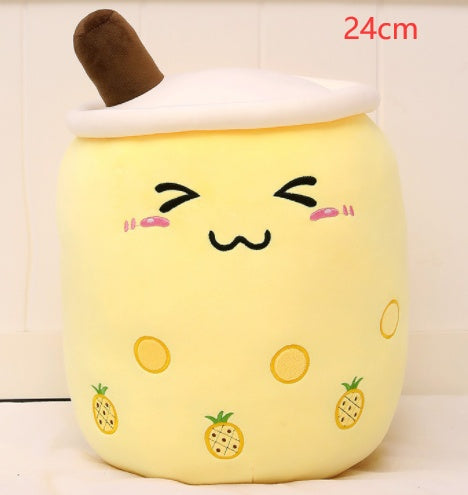 Cute Boba Tea Plush Toy – Soft Bubble Tea Cup Pillow for Kids & Adults