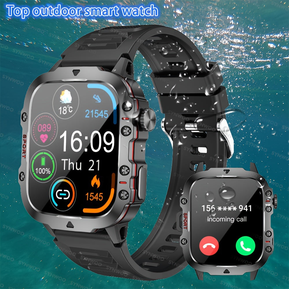Stylish Touch Screen Smartwatch - Activity & Fitness Tracker with Wireless Call, Heart Rate Monitor, GPS, and Notifications for Android iOS Phones - Perfect Gift for Men and Women
