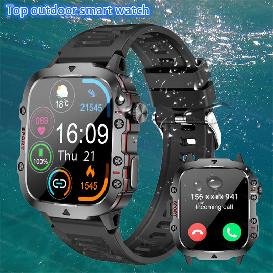 Stylish Touch Screen Smartwatch - Activity & Fitness Tracker with Wireless Call, Heart Rate Monitor, GPS, and Notifications for Android iOS Phones - Perfect Gift for Men and Women