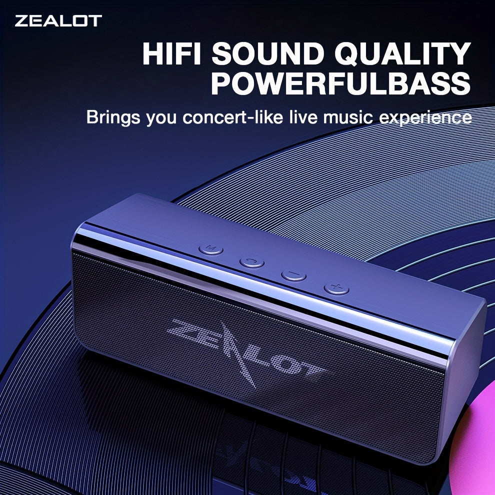 ZEALOT S31 Futuristic Portable Wireless Speaker, 2200mAh Battery, 10-Hour Playtime, Dual Loud Stereo with 3D Surround Sound, Wireless 5.0, Compatible with Phones/Tablets/TVs, Perfect for Home, Car, Outdoor & Camping - Great G