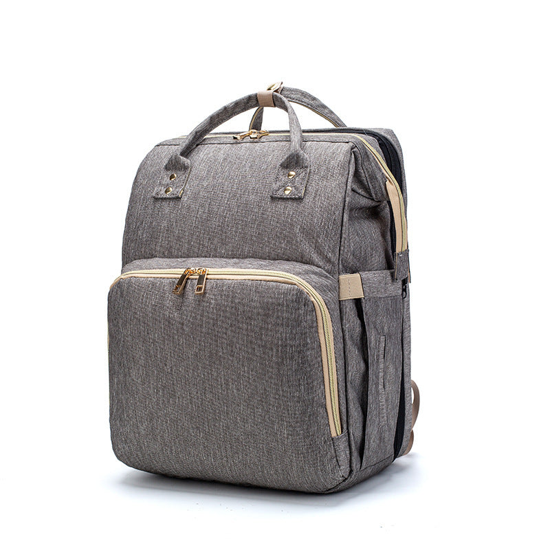 USB Charging Diaper Backpack – Foldable Baby Bed & Multi-Function Travel Bag