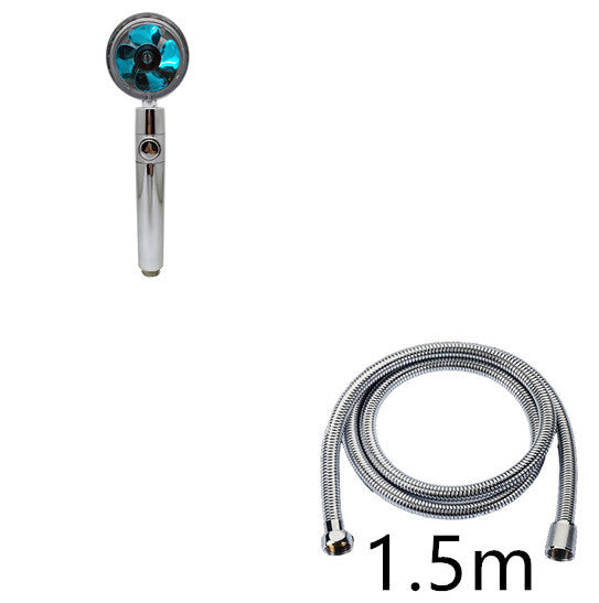 Turbocharged Shower Head with Stop Button & Cotton Filter – High Pressure Propeller Design