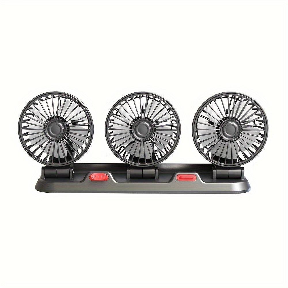 5V Car Triple Head Fan USB Car Fan 2 Speed Adjustable Car Accessories Fan Christmas And Halloween Perfect Gift For Friends-F4310-VOTL