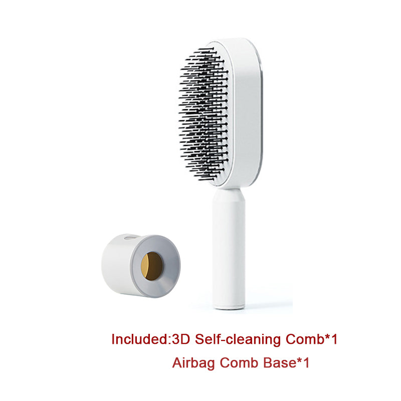 Self-Cleaning Hair Brush for Women – Anti-Frizz Scalp Massager with One-Click Cleaning & Air Cushion Design