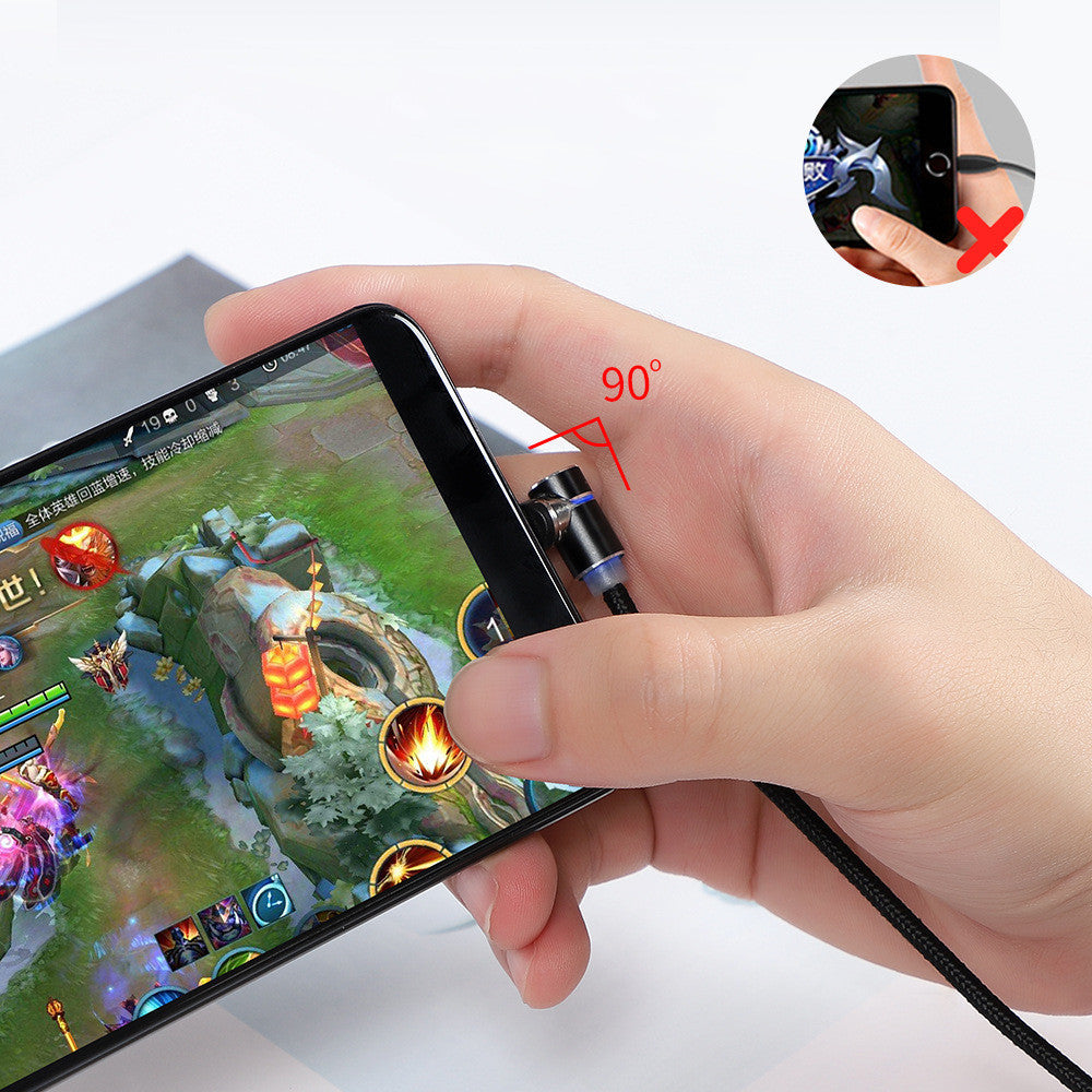 360° LED Magnetic Charging Cable – Fast USB Cable for iPhone, Type-C & Micro USB