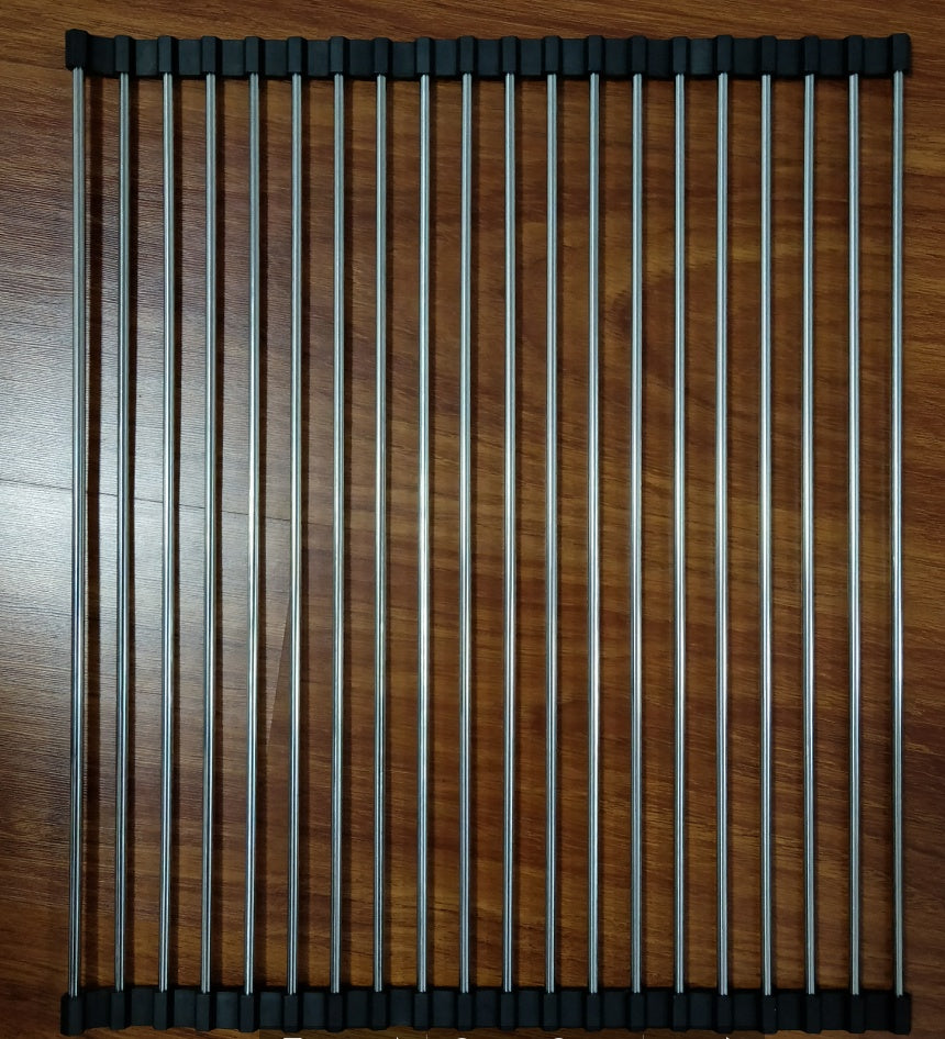 Foldable Stainless Steel Sink Rack – Space-Saving Roll-Up Dish Drying Rack