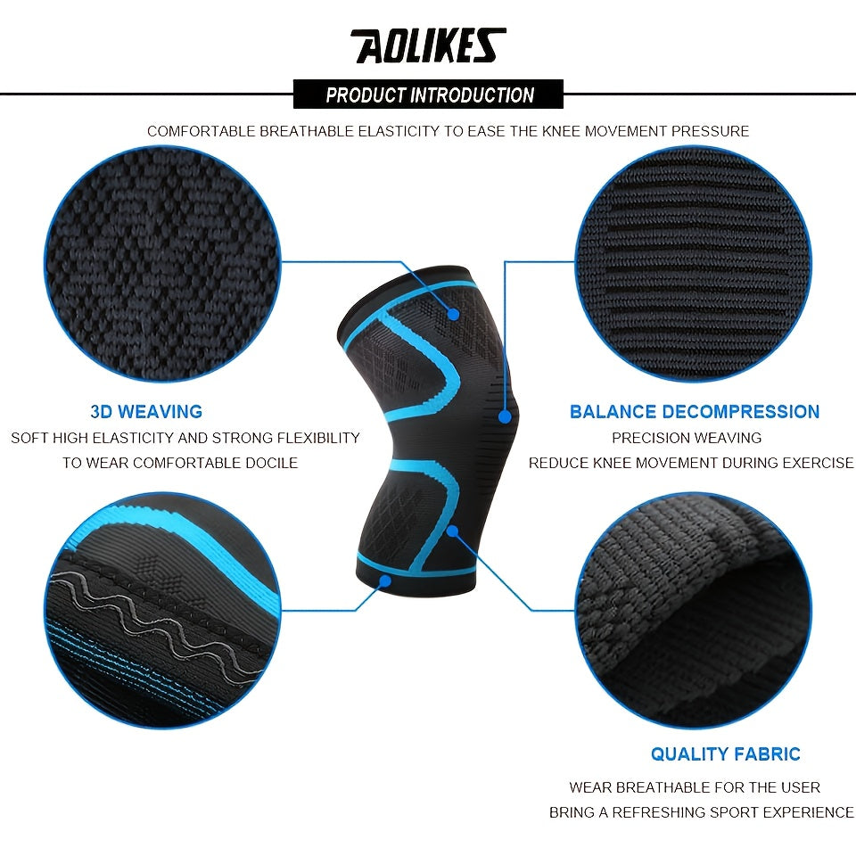 [AOLIKES Knee Brace] AOLIKES Unisex Knee Brace - Breathable Anti-Slip Design, Adjustable Compression Fit, Durable Nylon Material, Sports Knee Support, Sleek Sports Accessory, Secure Fit Knee Brace for Running, Basketball, Cyc