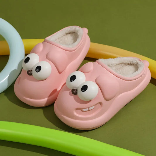 Cotton Slippers Big Eye Dog Cartoon Indoor