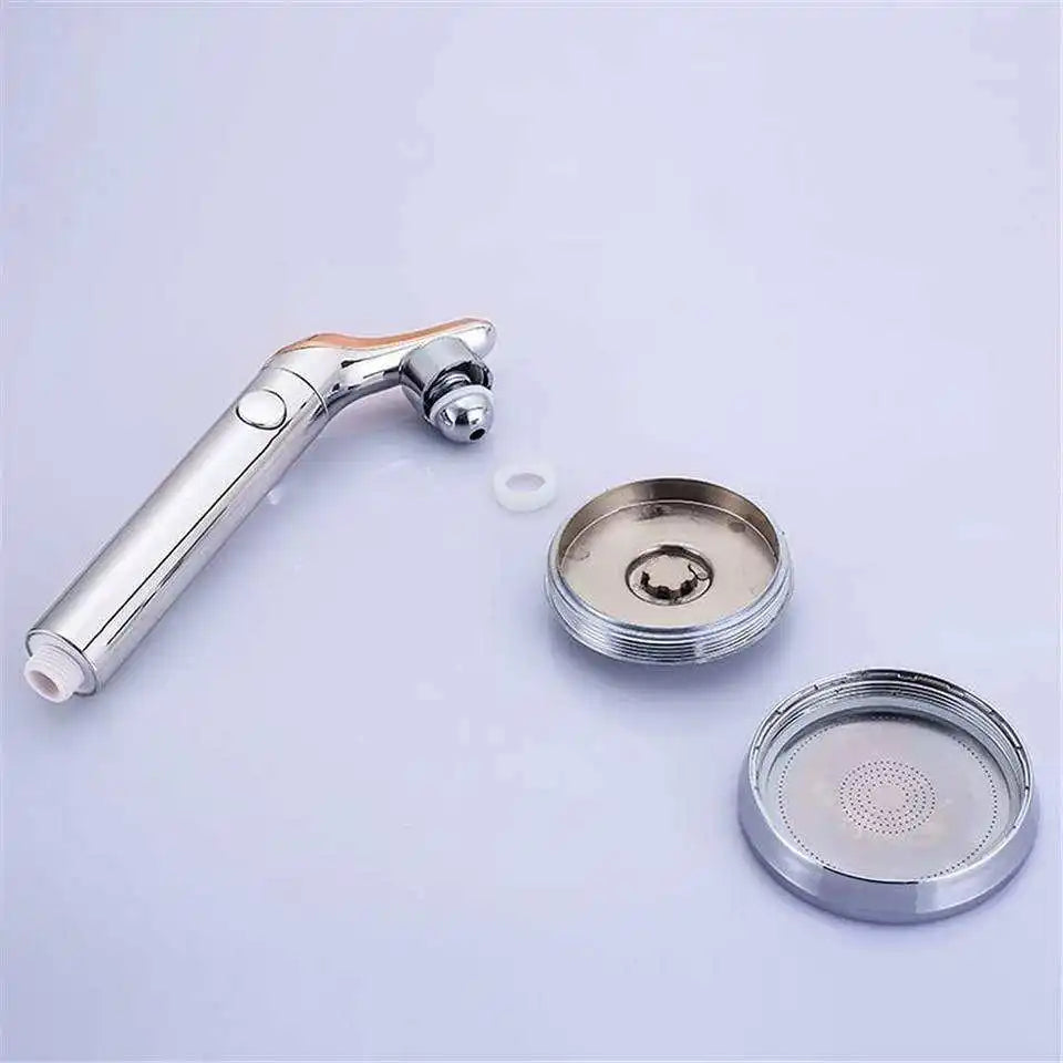 Big Panel High Pressure Large Flow Shower Head With Stop Water Button Silver Massage Abs Spray Nozzle Rainfall Bathroom Shower