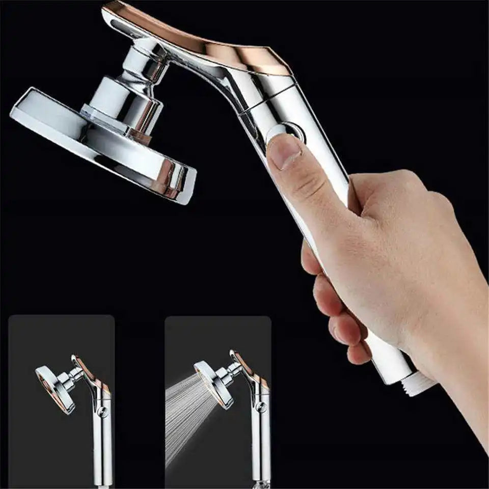 Big Panel High Pressure Large Flow Shower Head With Stop Water Button Silver Massage Abs Spray Nozzle Rainfall Bathroom Shower