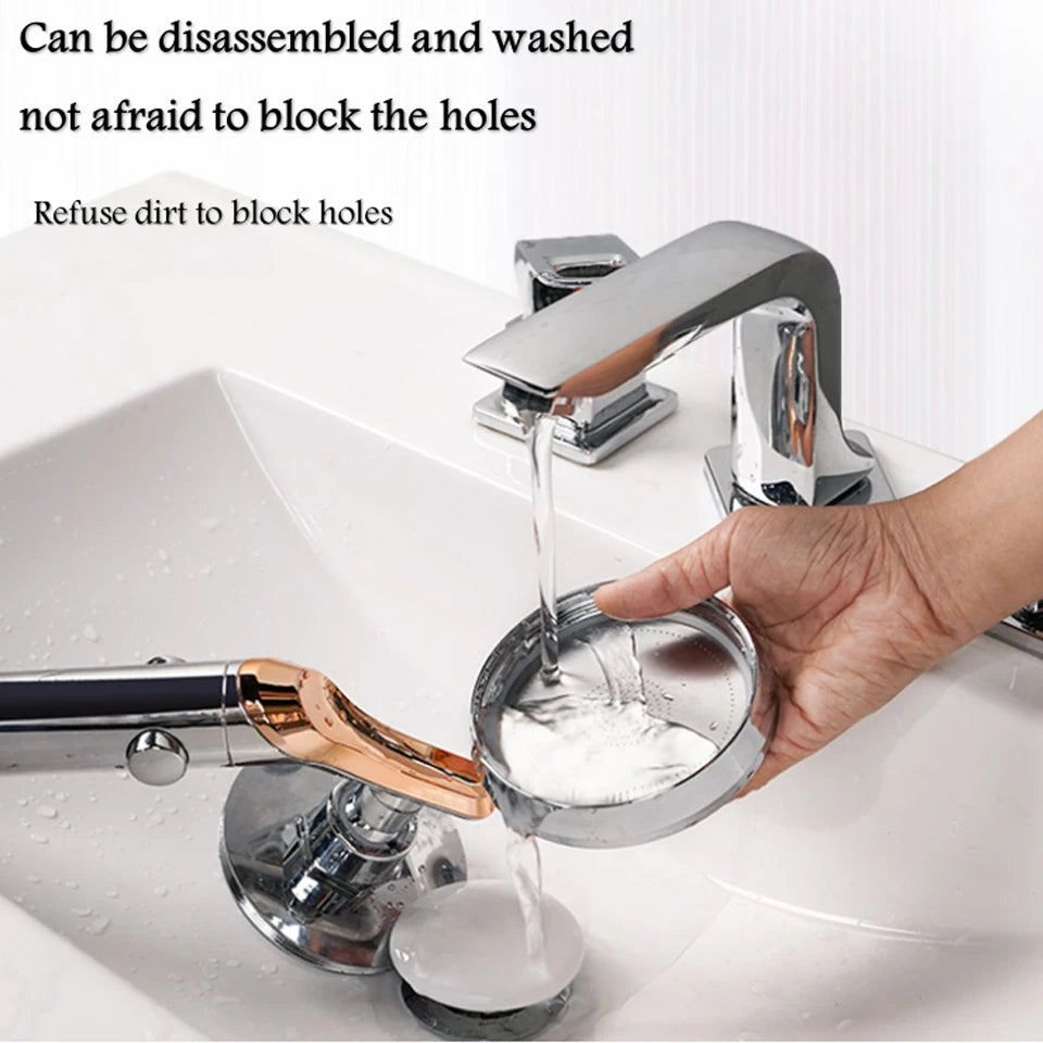 Big Panel High Pressure Large Flow Shower Head With Stop Water Button Silver Massage Abs Spray Nozzle Rainfall Bathroom Shower