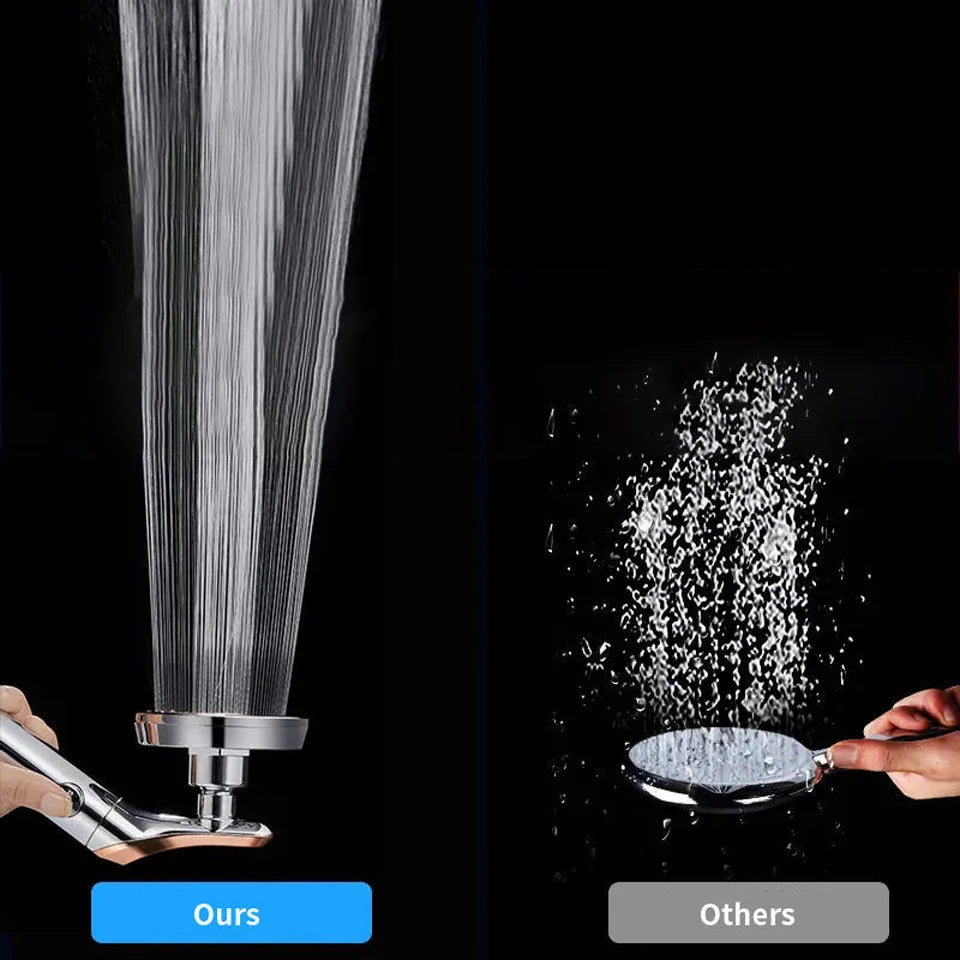 Big Panel High Pressure Large Flow Shower Head With Stop Water Button Silver Massage Abs Spray Nozzle Rainfall Bathroom Shower
