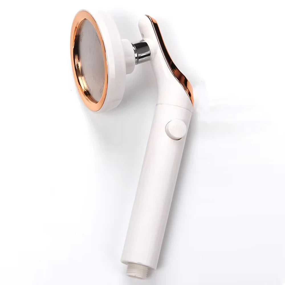 Big Panel High Pressure Large Flow Shower Head With Stop Water Button Silver Massage Abs Spray Nozzle Rainfall Bathroom Shower