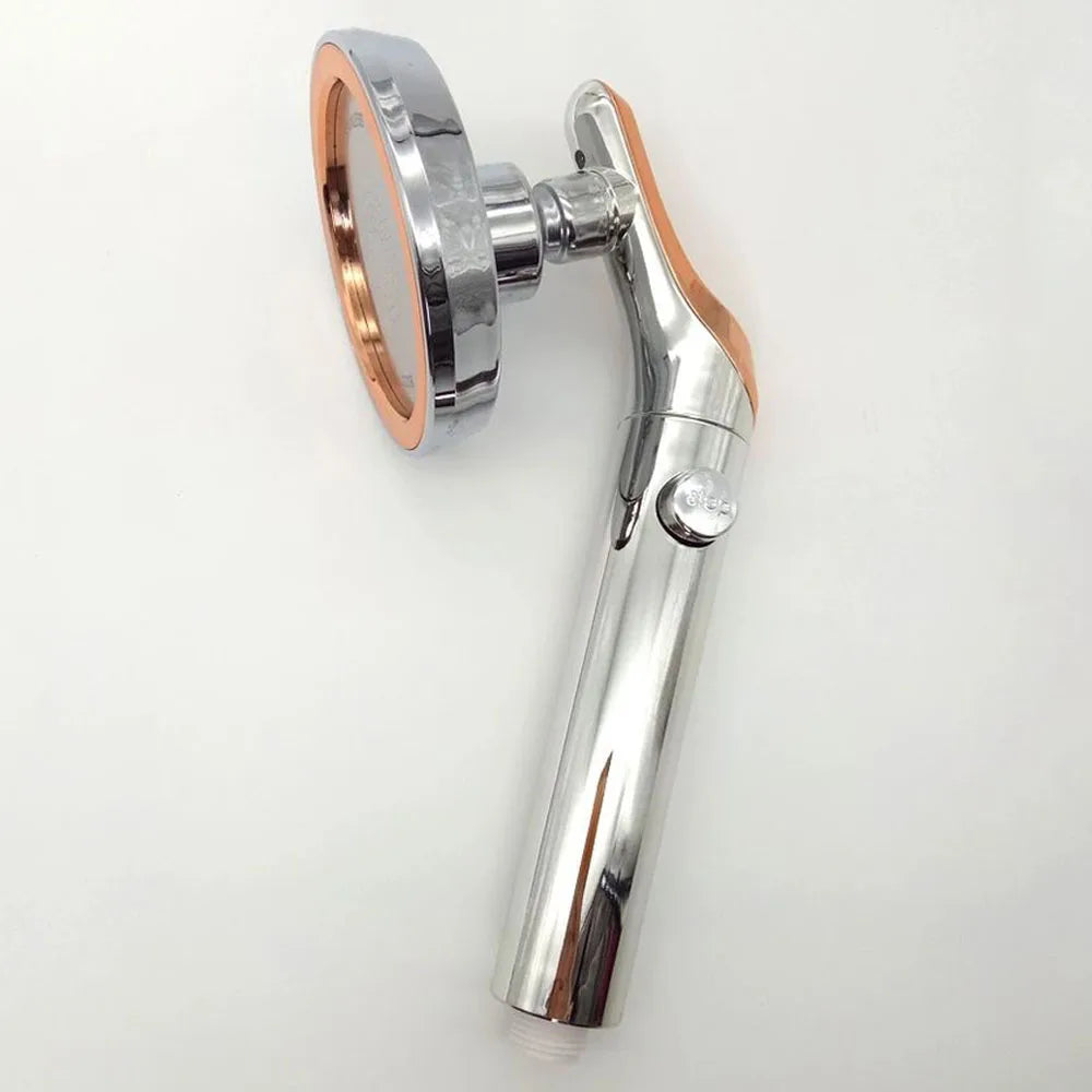 Big Panel High Pressure Large Flow Shower Head With Stop Water Button Silver Massage Abs Spray Nozzle Rainfall Bathroom Shower