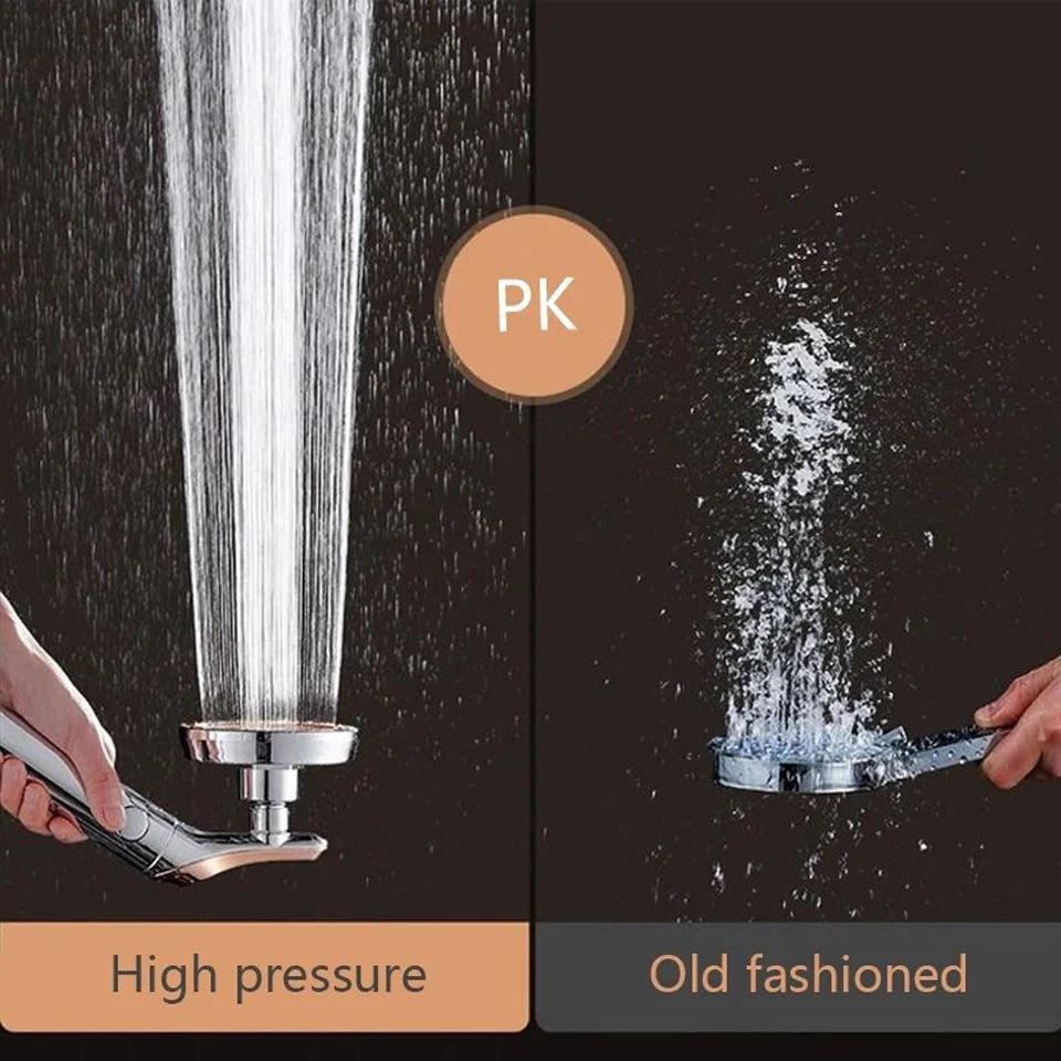 Big Panel High Pressure Large Flow Shower Head With Stop Water Button Silver Massage Abs Spray Nozzle Rainfall Bathroom Shower