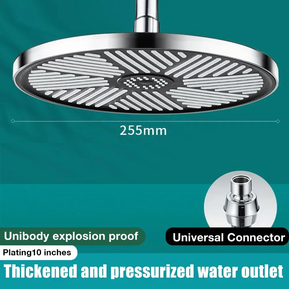 New 10 Inch Big Panel Rainfall Shower Head,High Pressure Shower Head,Water Saving,Top Rain Shower Faucet Bathroom Accessories