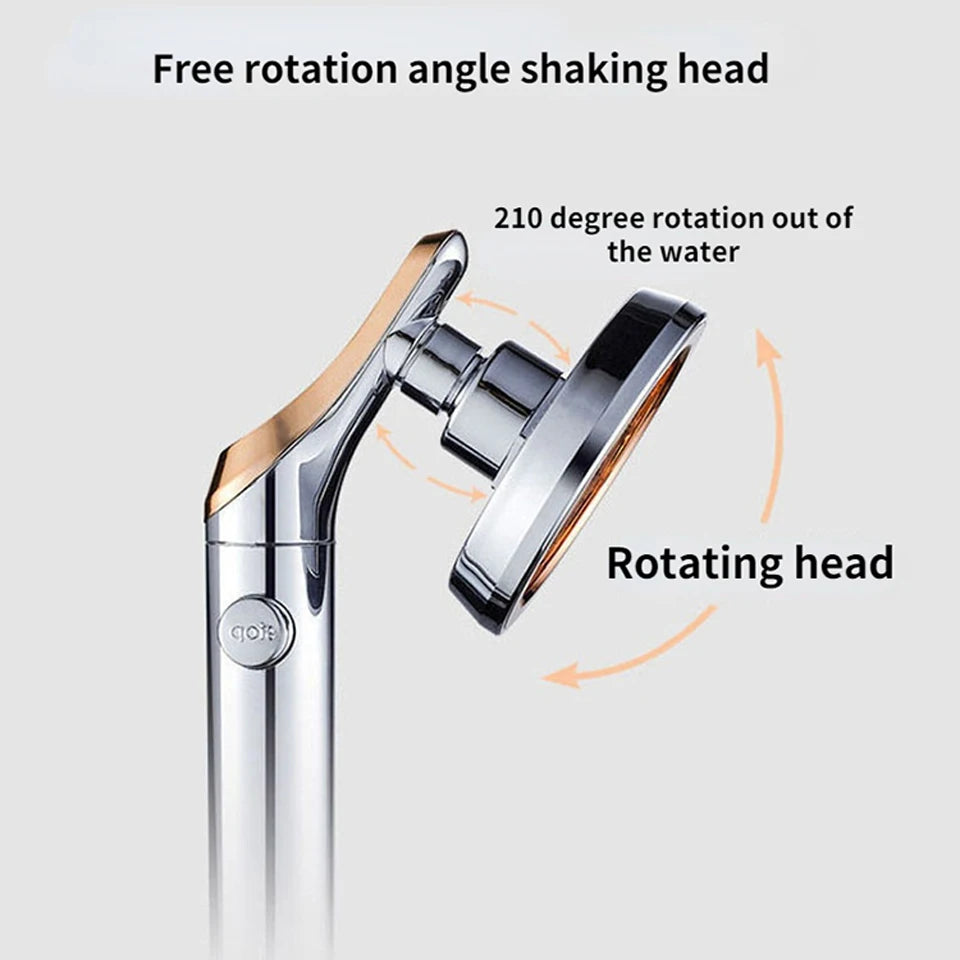 Big Panel High Pressure Large Flow Shower Head With Stop Water Button Silver Massage Abs Spray Nozzle Rainfall Bathroom Shower